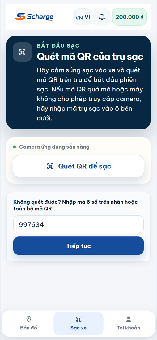 Nhập mã 6 số trên nhãn