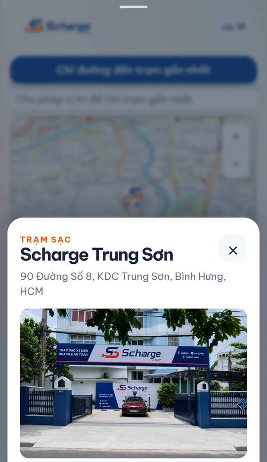 Bản đồ trạm sạc trong ứng dụng (ảnh App Store)