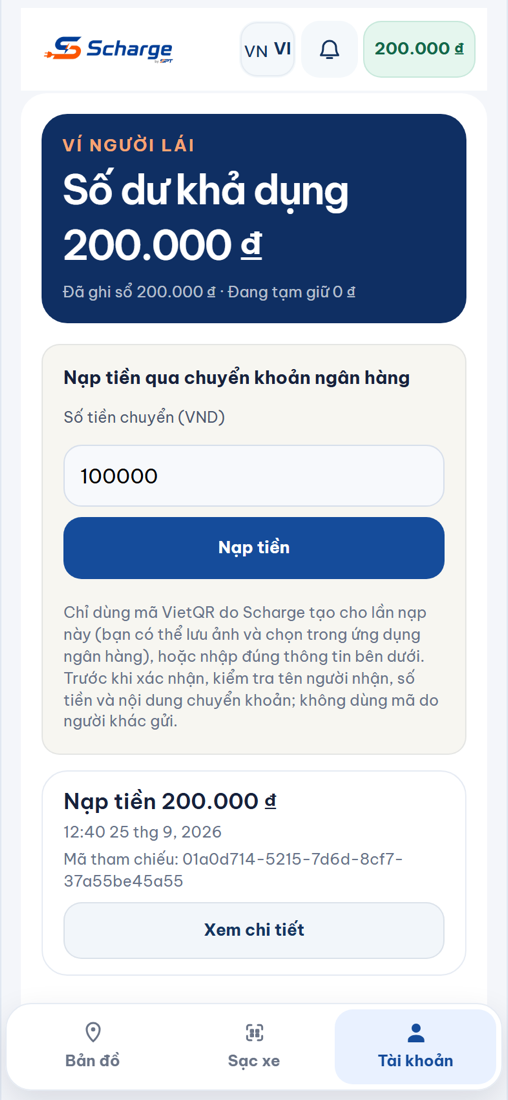 Số dư sau khi tiền về